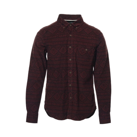 Zanerobe Mens Geo Print Rharma Corduroy Western Button Down Shirt (Large)
