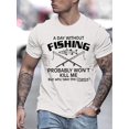 thumbnail image 1 of Funny Fishing Enthusiast Casual T-Shirt with Humorous Graphic Print, Crew Neck Knit Fabric Tee with Slight Stretch for Men, Regular Fit Summer Style T-Shirt, 1 of 8
