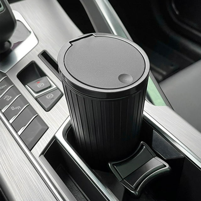 One Click Open Lid Easy To Clean 550ml Small Car Trash Can Mini Storage Box For Car Cup