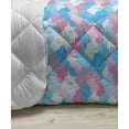 thumbnail image 3 of Floral Down Alternative Comforter, Abstract Peony Blossoms on Retro Classic Polka Dots Shabby Petals, Microfiber Quilt for All Season, 5 Sizes, Peach Pale Blue, by Ambesonne, 3 of 3