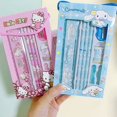 thumbnail image 2 of Sanrio-Juego de papelería, borrador de lápiz, regla Kawaii, Hello Kitty, Kuromi, Cinnamoroll, cosas de pintura, suministros escolares, regalos para estudiantes y niños, 2 of 4
