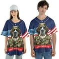 thumbnail image 4 of Happy Father's Day Honoring Veterans Saint Bernard in Army Uniform All Over Print 3D Baseball Shirt St Dog Lover Softball Sport - 13007, 4 of 6
