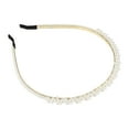 thumbnail image 4 of Unique Bargains 1 Pc Elegant Faux Pearl Headband for Women for Girls 4.33" ID Gold Tone White, 4 of 4