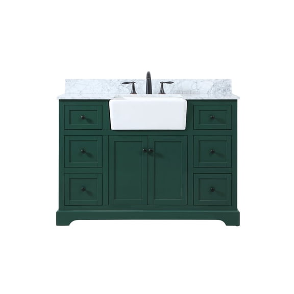 Elegant Decor Franklin 48" Wood Single Bathroom Vanity with Backsplash in Green