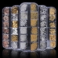 thumbnail image 4 of Soidarity Mujeres Nail Art Studs Niñas Manicura Artesanía Decoración Salón de moda Uña Belleza Decorativa 12 Rejillas Metal con caja Juegos de manicura tipo 10 Soidarity CE014324-10, 4 of 6