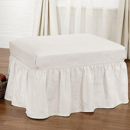 Sure Fit Duck Slipcover - Sure Fit Cotton Duck Ottoman Slipcover