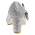 thumbnail image 4 of Badgley Mischka Little Kids Girls Block Medium Heel Dress Shoes - Silver Glitter , 4, 4 of 7