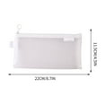 thumbnail image 5 of White Transparent Mesh Pencil Bag Large Capacity Zipper Storage Bag For Student Exam Supplies Portable Stationery Bag Pencil Case Frosted Material Rounded Corners, 5 of 5