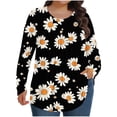 thumbnail image 2 of EchfiProm Womens Long Sleeve Tops Fall Crew Neck Shirts Plus Size Blouse Loose Floral for Women, 2 of 6