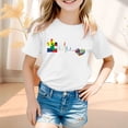 thumbnail image 2 of Djtdsds Girls Casual Short Sleeve Tee Shirt, Comfortable Blend Top for Everyday Wear, 2 of 2