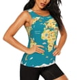 thumbnail image 2 of Fotbe World Map With Landmarks Womens Loose Fit Casual Flowy Slim-Fit Tank Tops Athletic Round Neck Trendy Sleeveless Summer Tops for Gym and Yoga-, 2 of 9