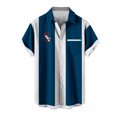 thumbnail image 1 of Mens Manga Corta Botón Abajo Camisas, Cuello de Vuelta Navidad Impresa Blusa, Top de Moda Casual, 1 of 4