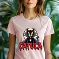 thumbnail image 5 of Catula Vampire Cat Halloween Shirt, Funny Dracula Cat Costume Tee, Azalea, Size L, 5 of 6