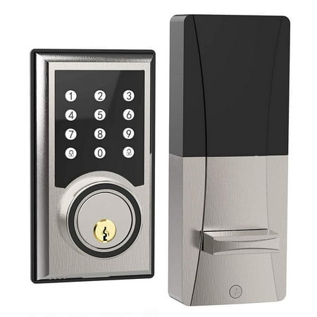 TURBOLOCK TL-201 Electronic Keypad Deadbolt Keyless Entry Door Lock w/Code Disguise, 21 Programmable Codes, 1-Touch Locking + 3 Backup (Best Smart Lock For Home)