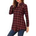 thumbnail image 5 of Unique Bargains Women's Halloween Costume Plaid Asymmetric Open Front Cardigan, 5 of 6