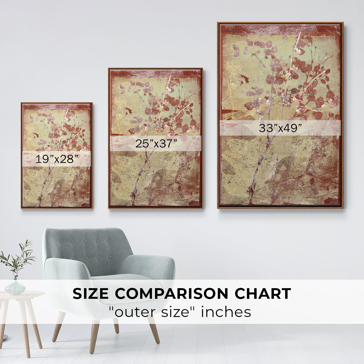 Boundless IV Framed Premium Gallery Wrapped Canvas - Ready to Hang - 27 x 41 - Walnut Floating Frame