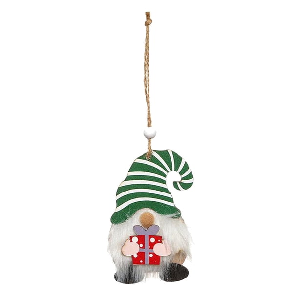 Wosthever Adorno colgante de Navidad, colgante de decoración, muñeco sin rostro de dibujos animados, juguete para fiesta, Favor de diseño, accesorios Kits de decoración para fiestas Verde Wosthever HA069744-02