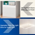 thumbnail image 7 of Merluxy 2 Piece Bookcase Storage Cabinet, Wood Glossy Bookshelf with 3-Tier Shelves, Living Room, White, 7 of 7