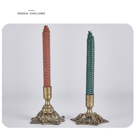 2pcs Candlestick Holders,Taper Candle Holder for Candlesticks Gold Brass Vintage Metal Stick Holders