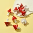 thumbnail image 5 of 10Pcs Opaque Resin Pendants Mushroom Charms Red 34~36x22~26x22~26mm Hole: 2mm, 5 of 5