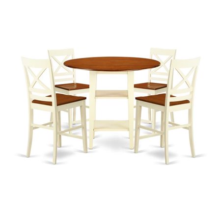 East West Furniture Sudbury 5 Piece Double Drop Leaf Dining Table Set With Cross Back Chairs East West Furniture Sudbury 5 Piece Double Drop Leaf Dining Table Set With Cross Back Chairs