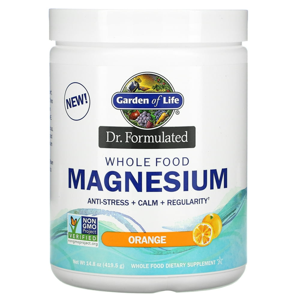 Garden of Life Dr. Formulated, Whole Food Magnesium Powder, Orange, 14.