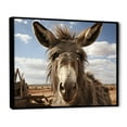 thumbnail image 2 of Designart "Portrait of a Gray Donkey" Animals Floater Framed Wall Art Living Room, 2 of 7