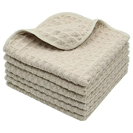 

Microfiber Dish Cloths & Dish Towels 6 PCS Super Absorbent Scouring Pads No Streak Square for Glass Cars Windows