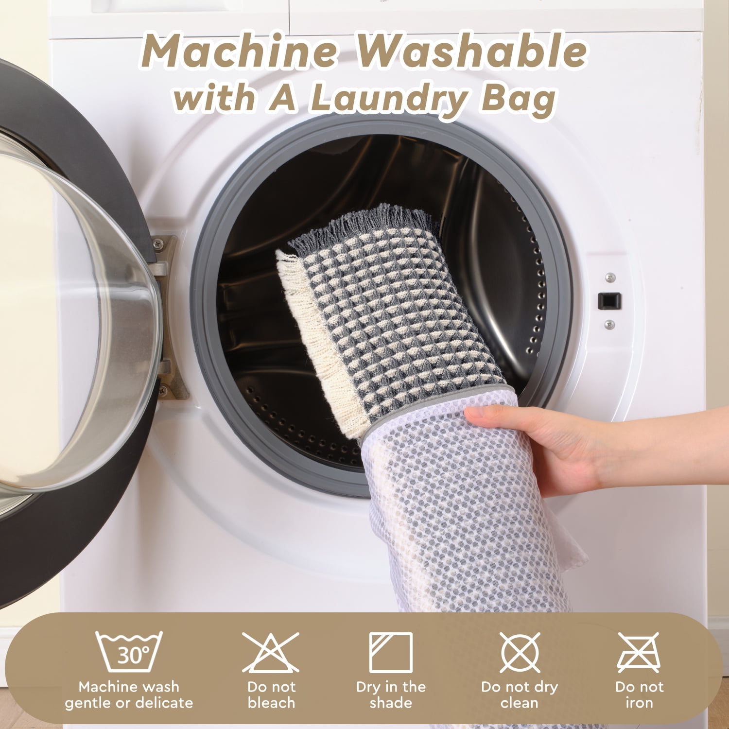 VUNATE Waffle Bathroom Runner 2'x6' Bath Runner Ultra-Soft Non-Slip Bath Mat Super Absorbent Quick Dry Bathroom Rugs Machine Washable Bathroom Mats for Bathroom Floor Kitchen Dark Gray and White