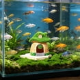 thumbnail image 6 of huayou Forest Mushroom Aquarium Ornament, Resin House with Moss Roof for Fish Shelter and Decoration, 6 of 6