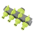 thumbnail image 1 of Desviador De Grifo De 4 Vías, 1 En 4 Salidas, Conector De Colector De Manguera De Jardín ABS Eficiente Para Riego De Jardines Y Parques, 1 of 7
