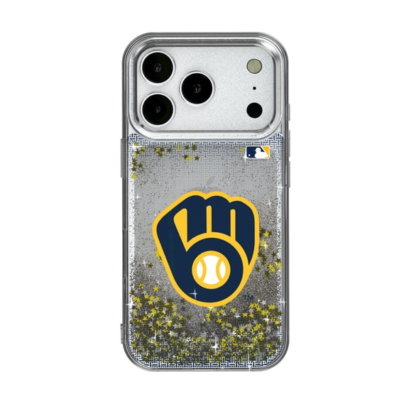 Milwaukee Brewers Linen Logo iPhone Glitter Case