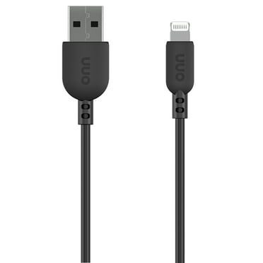 onn 3' Lightning to USB Charging Cable, Black