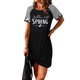 thumbnail image 2 of ABPHQTO Minivestido de mujer de manga corta con estampado Hello Spring negro a rayas torcidas, 2 of 5