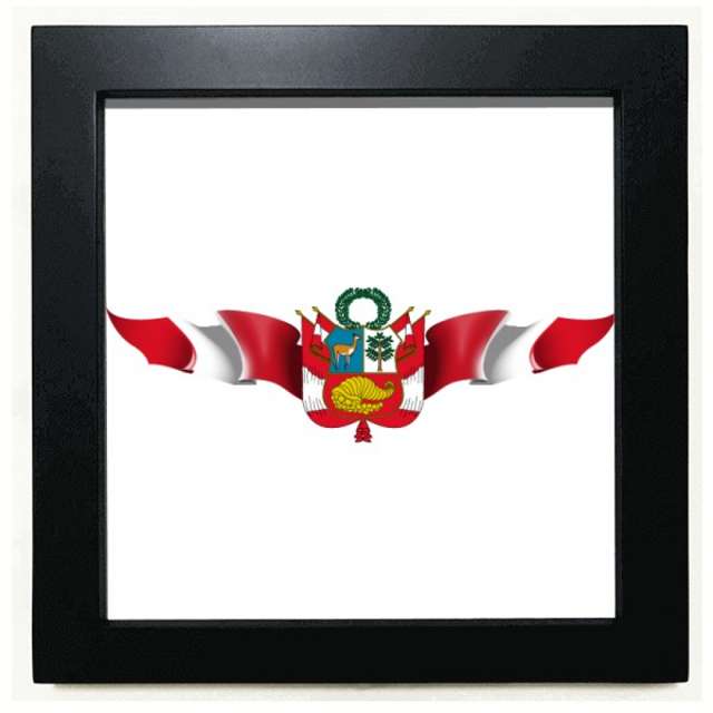 Mesa de pared Unbranded Perú bandera emblema nacional marco cuadrado negro