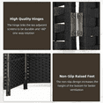 thumbnail image 5 of CL.HPAHKL 4 Panel Folding Room Screen 5.57 ft Tall, Wood Mesh Hand-Woven Design Privacy Divider, Waterproof Freestanding Room Partition for Office, Bedroom, Studio Dorm, Black, 5 of 9