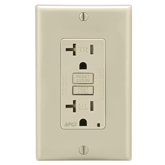 Leviton 126-AFTR2-00T 20 Amp 125 Volt Light Almond SmartlockPro Outlet