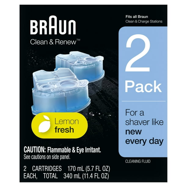 Braun Clean & Renew Refill Cartridges CCR, Lemon Fresh, 2 Pack