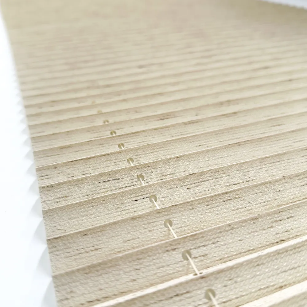 Naza Home Flax Pleated Blinds Linen Drapes High Shading Accordion Style Window Treatments in Caravan