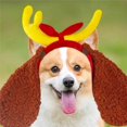 thumbnail image 3 of Dog Antler Headband Christmas Dogs for Medium Large Dogs, Dog Ears Ajustable Elastic Band Dogs for Christmas Party Decor,E, 3 of 6