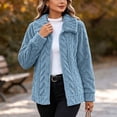 thumbnail image 5 of Winter Clearance Winter Coats for Women Solid Winter Faux Coats Long Sleeve Hoddede Pockets Fleece Jacket Casual Trendy Outerwear Coat Long Sleeve Outwear Clearance, 5 of 9