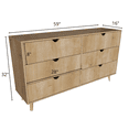 thumbnail image 5 of Falkk Furniture Modern Double Dresser for Bedroom – Wide Chest of Drawers – Oak, 5 of 5