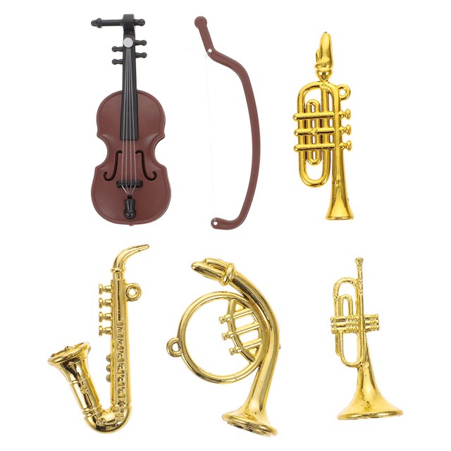 MasteelfCA 1 Ensemble Mini Ornement de Violon Mini Modèle d'Instrument de Musique Maison de Poupée Trompette Ornements