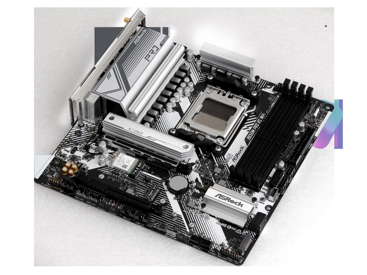 ASRock Motherboard B650M Pro RS WiFi AM5 Micro ATX supports