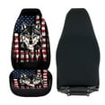 thumbnail image 4 of Renewold American Flag Wolf Car Seat Covers Set 2 PCS Universal Soft Car Seat Protection Auto Interior Accessories Patriotic Decoration for Men Women, 4 of 7