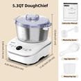 thumbnail image 2 of AIZIYO DoughChief, 5.3QT Dough Maker, Dough Mixer with Ferment Function, 304 Stainless Steel Bowl, Removeable lid, Face-up Touch Panel, Electric Dough Proofing Box for Pizza & Bread, 2 of 8