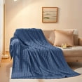 thumbnail image 2 of ZXNYH 90x90 Soft Cozy Acrylic Cable Knit Throw Blanket for Couch Sofa Bed, Rust, 2 of 8