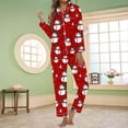thumbnail image 2 of Pajamas for Women Set Christmas Snowman Pattern Cozy Long Sleeve Button Down Set Women Pjs Sets,A,M, 2 of 4