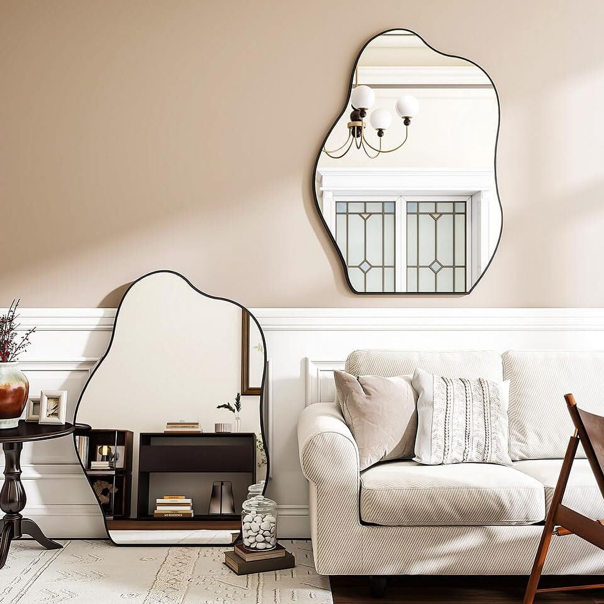 Lumora 32" x 22.5" Irregular Asymmetrical Frameless Wall Mirror Wall-Mounted