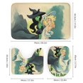 thumbnail image 3 of Juego de 4 cortinas de ducha Wicked con alfombrillas antideslizantes, tapa de inodoro y alfombrilla de baño, cortina de ducha impermeable con decoración de dibujos animados para baño con 12 ganchos,, 3 of 8